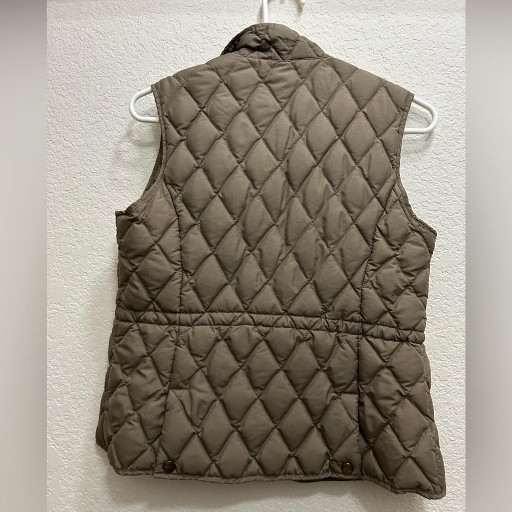 Eddie Bauer Puffer XS Vest Womens Brown Goose Down Fill Quilted Ladies Snap - Picture 4 of 6